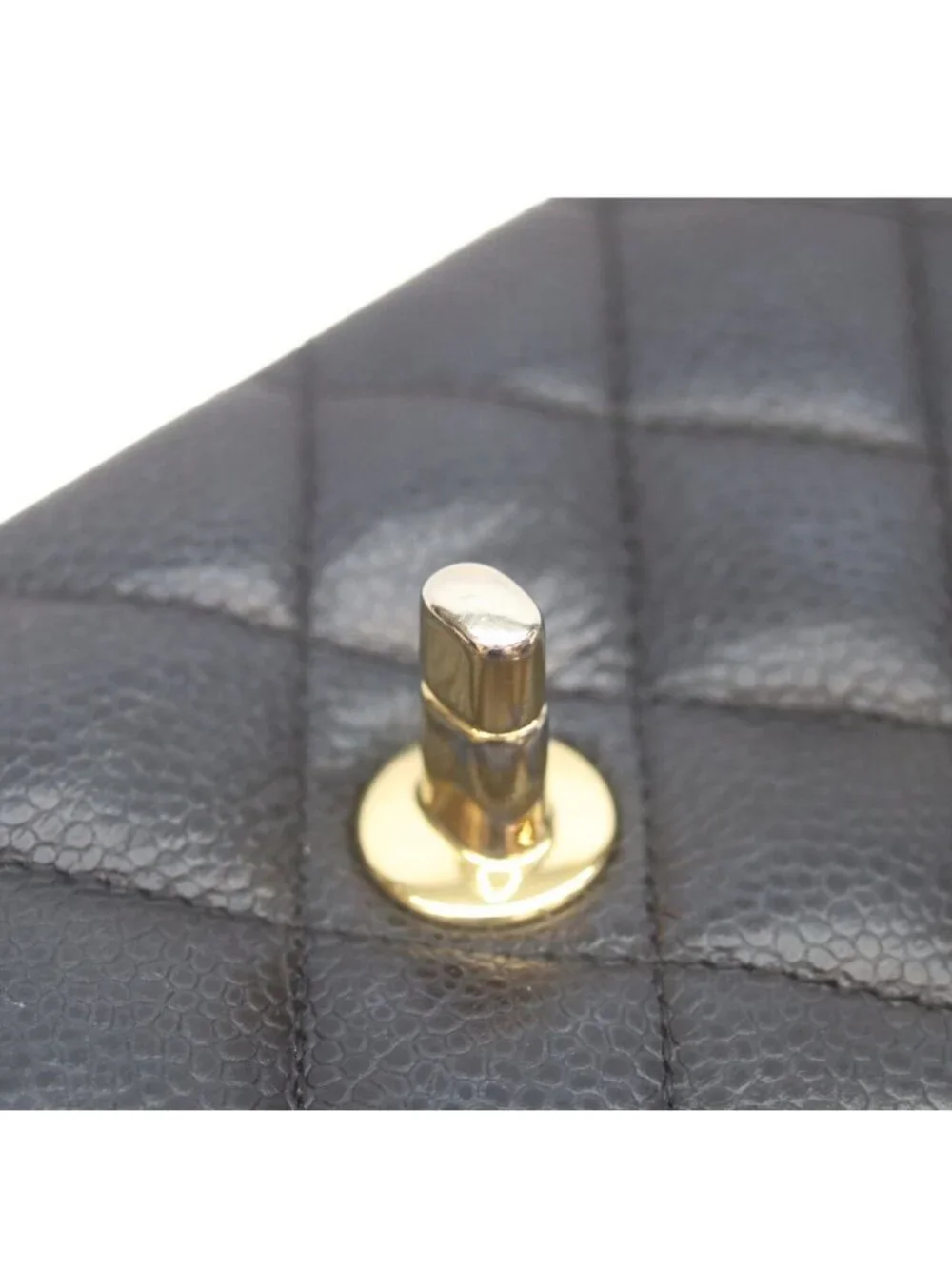 Chanel Black Caviar Gold Quilted 25 Shoulder Bag